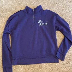 Blue Be Kind 1/4 zip sweater